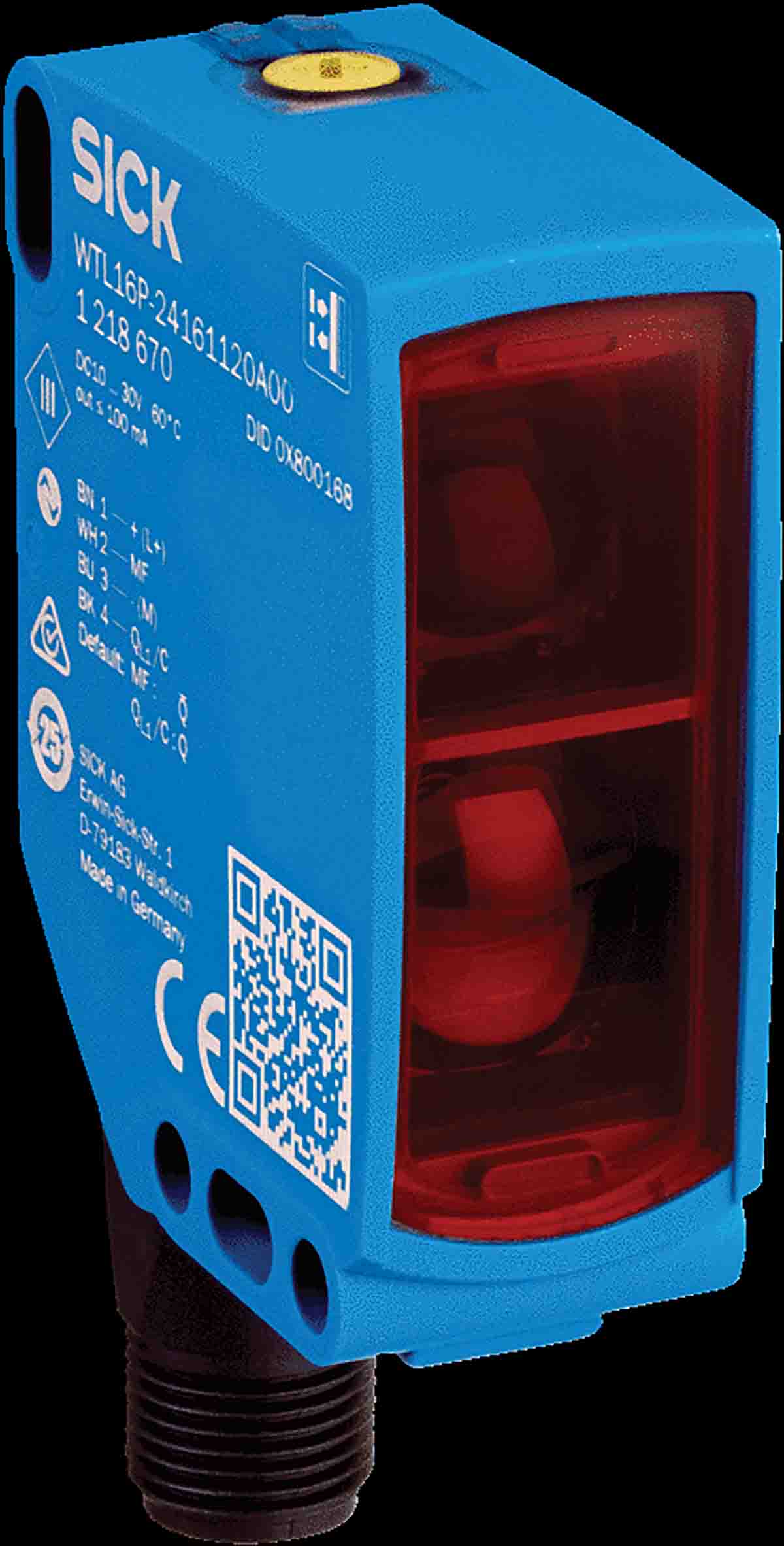 Sick W16 Photoelectric Sensor Background Suppression 2000 mm Detection Range IO-Link V1.1 NPN, PNP, PUSH/PULL