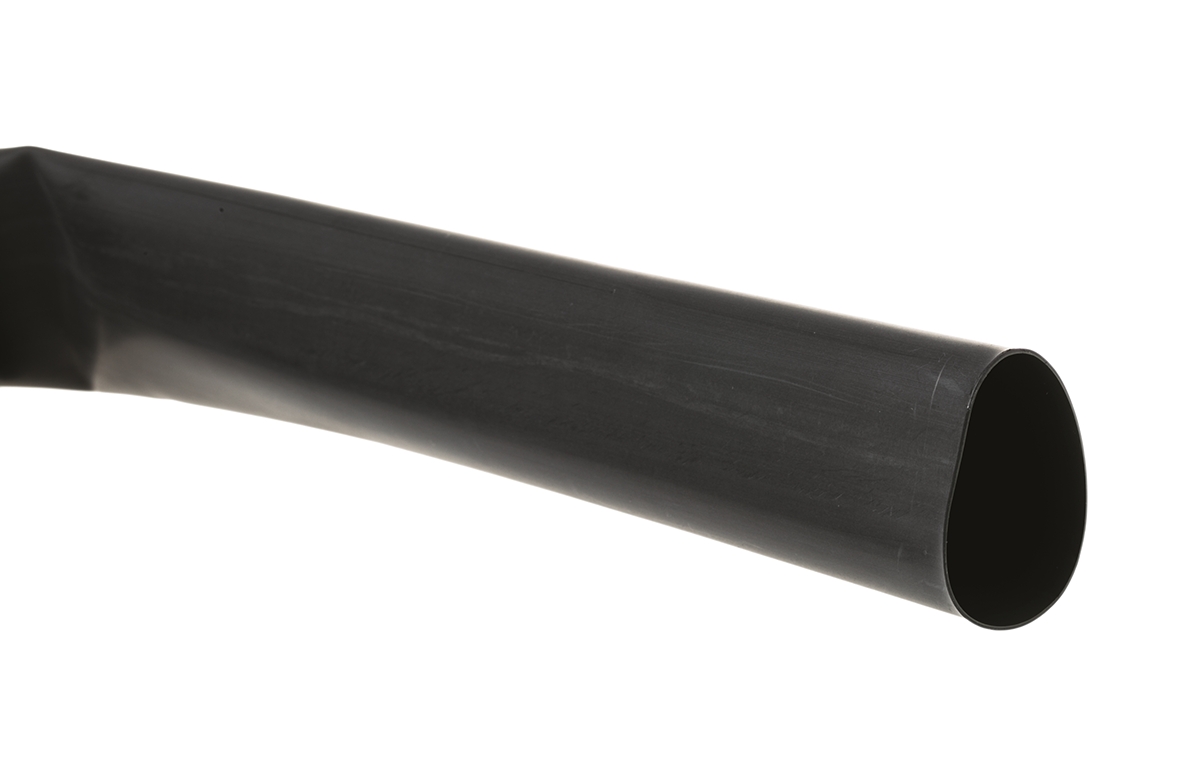 TE Connectivity Adhesive Lined Heat Shrink Tubing, Black 32mm Sleeve Dia. x 1.2m Length 4:1 Ratio, HTAT Series