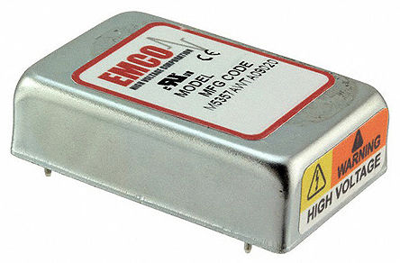 XP Power CA DC-DC Converter, -1.2kV/ 800μA Output, 11.5 → 15.5 V dc Input, 1W, PCB Mount, +50°C Max Temp -10°C