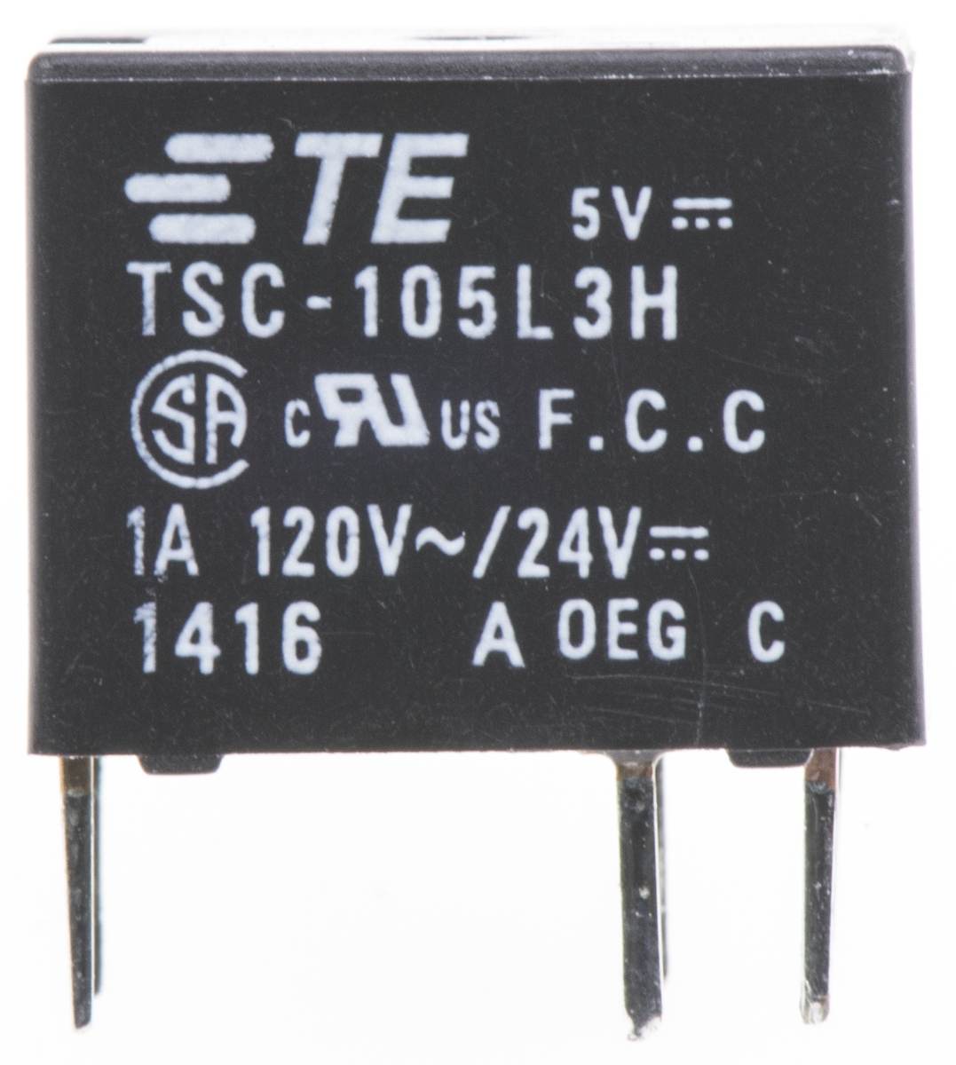 TE Connectivity PCB Mount Signal Relay, 5V dc Coil, 1A Switching Current, DPDT