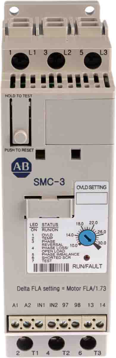 Allen Bradley Soft Starter, , 15 kW, 460 V ac, 3 Phase, IP2X