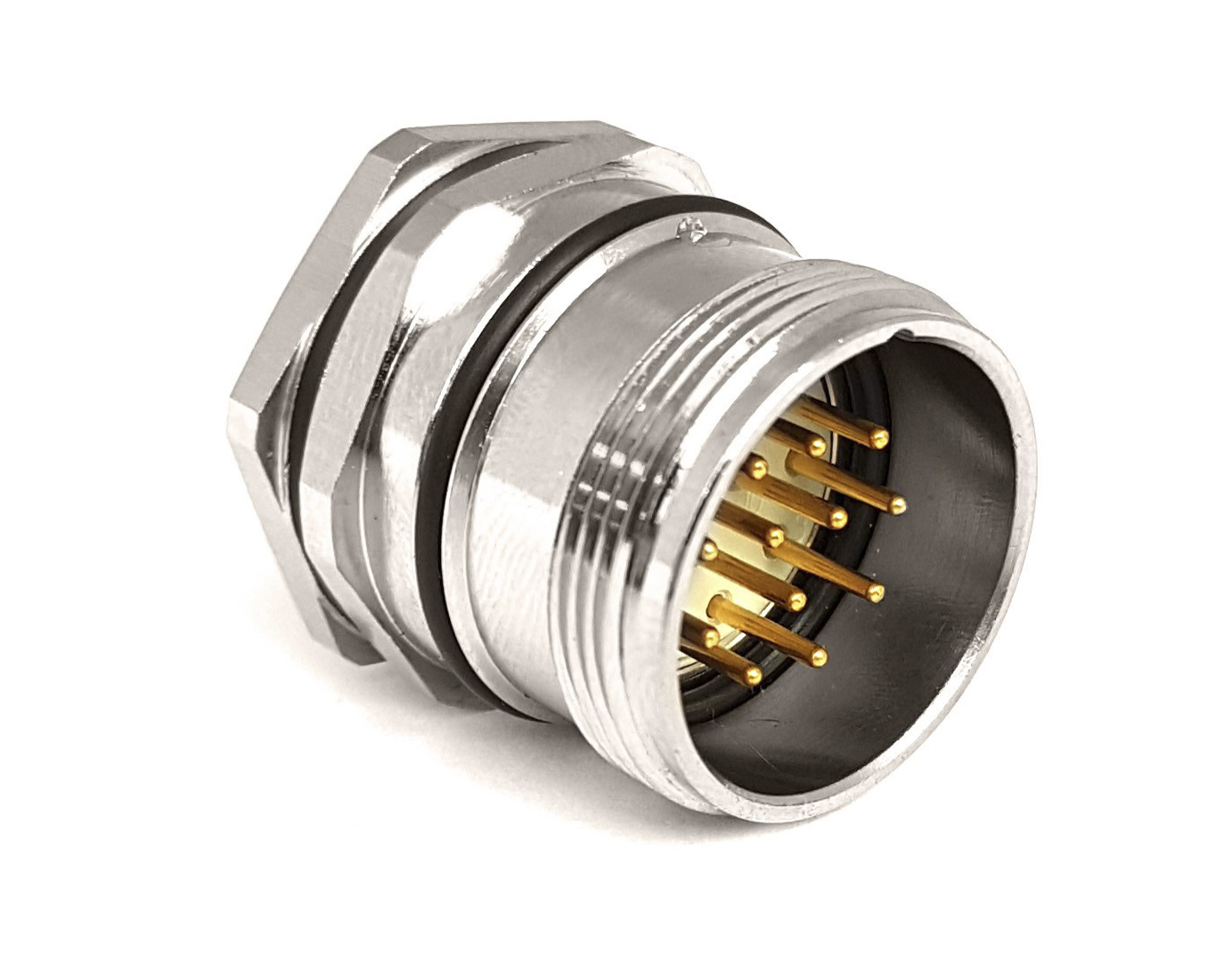 Bulgin Circular Connector, 12 Contacts, Front, M23 Connector, Plug, Male, IP67, Buccaneer M23 Series