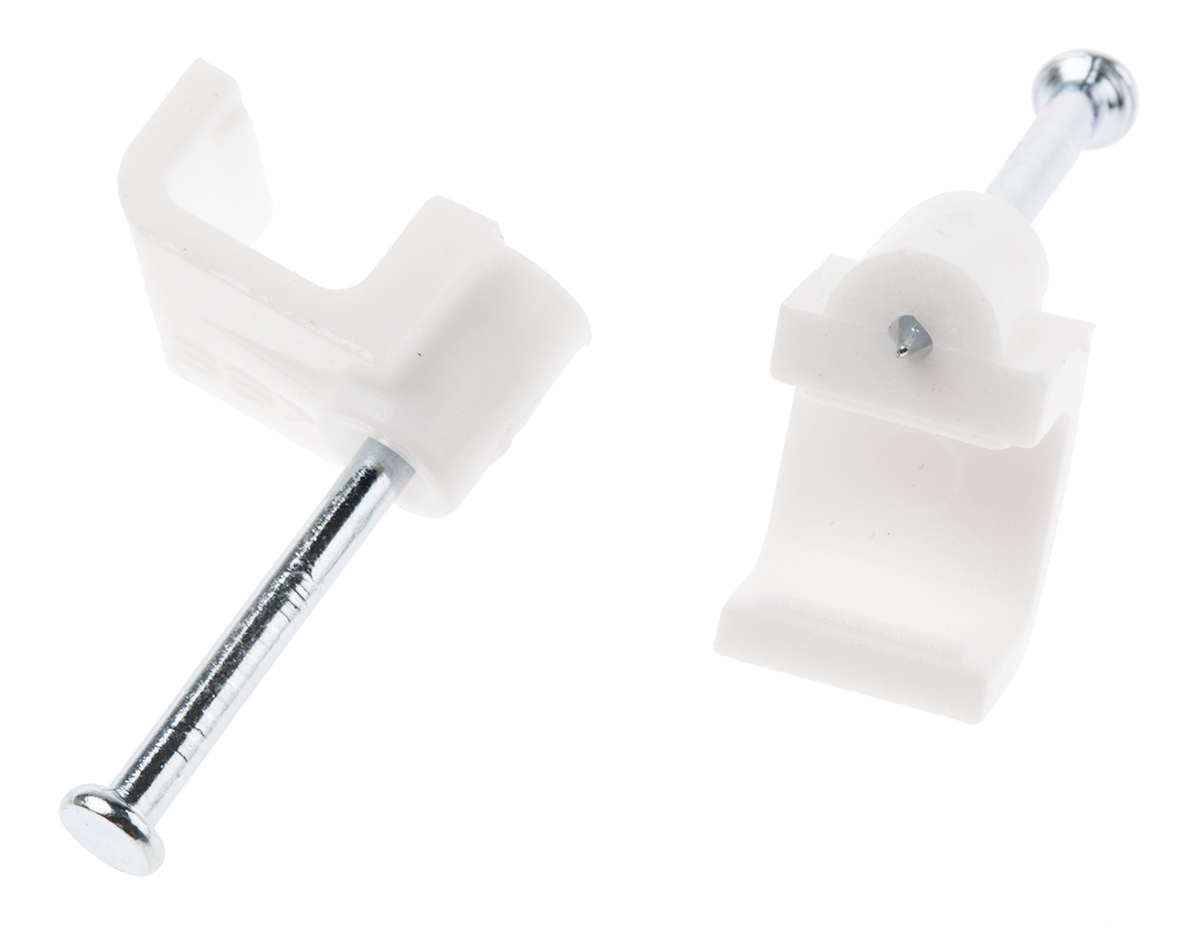 RS PRO White PE Rectangular cable clip
