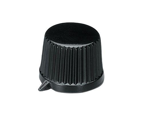 OKW 19.9mm Black Potentiometer Knob for 6mm Shaft Round Shaft, A1613560