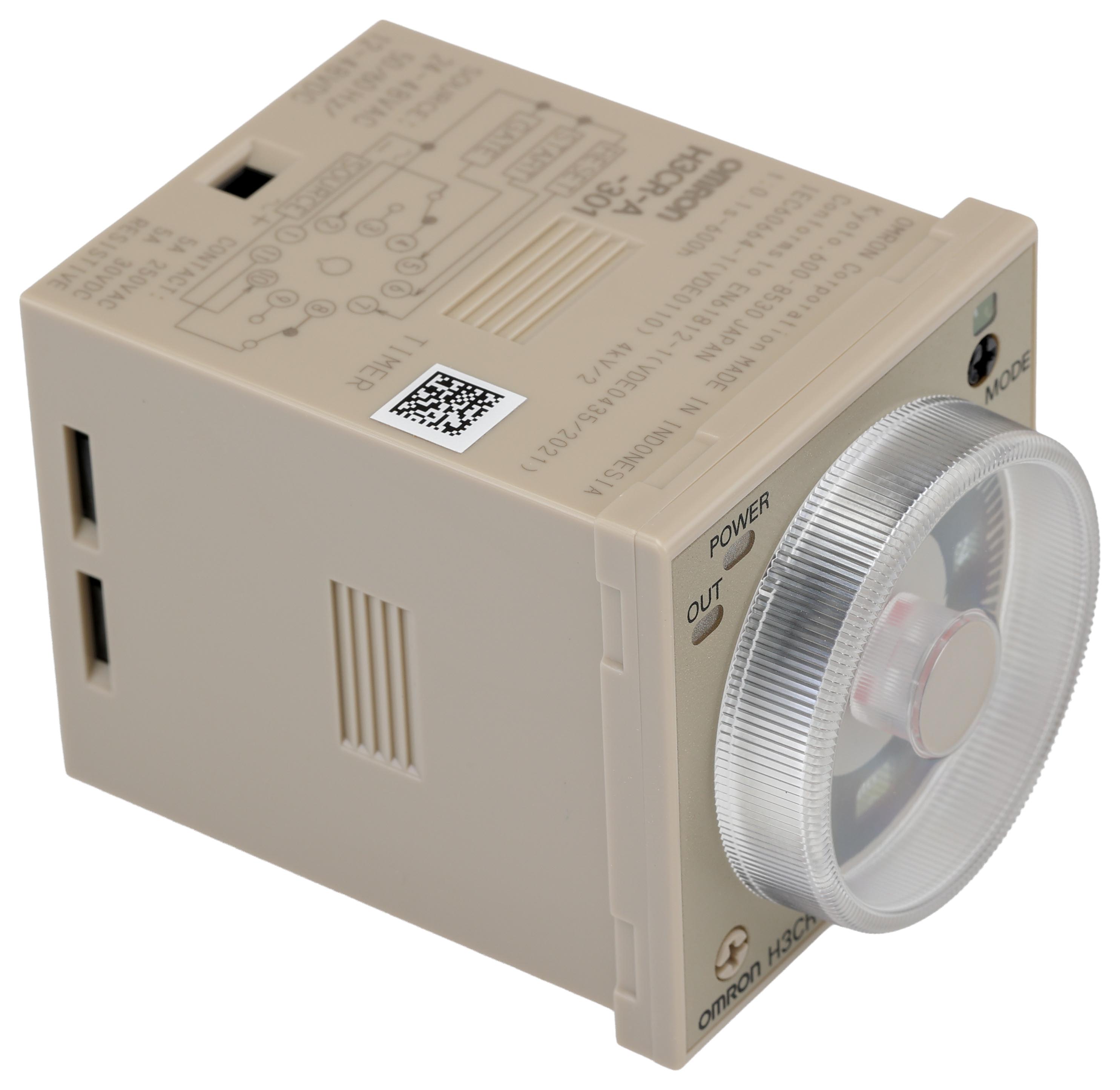 Omron H3CR Series DIN Rail Mount Timer Relay, 12 → 48 V dc, 24 → 48V ac, 2-Contact, 0.1 s → 600h,