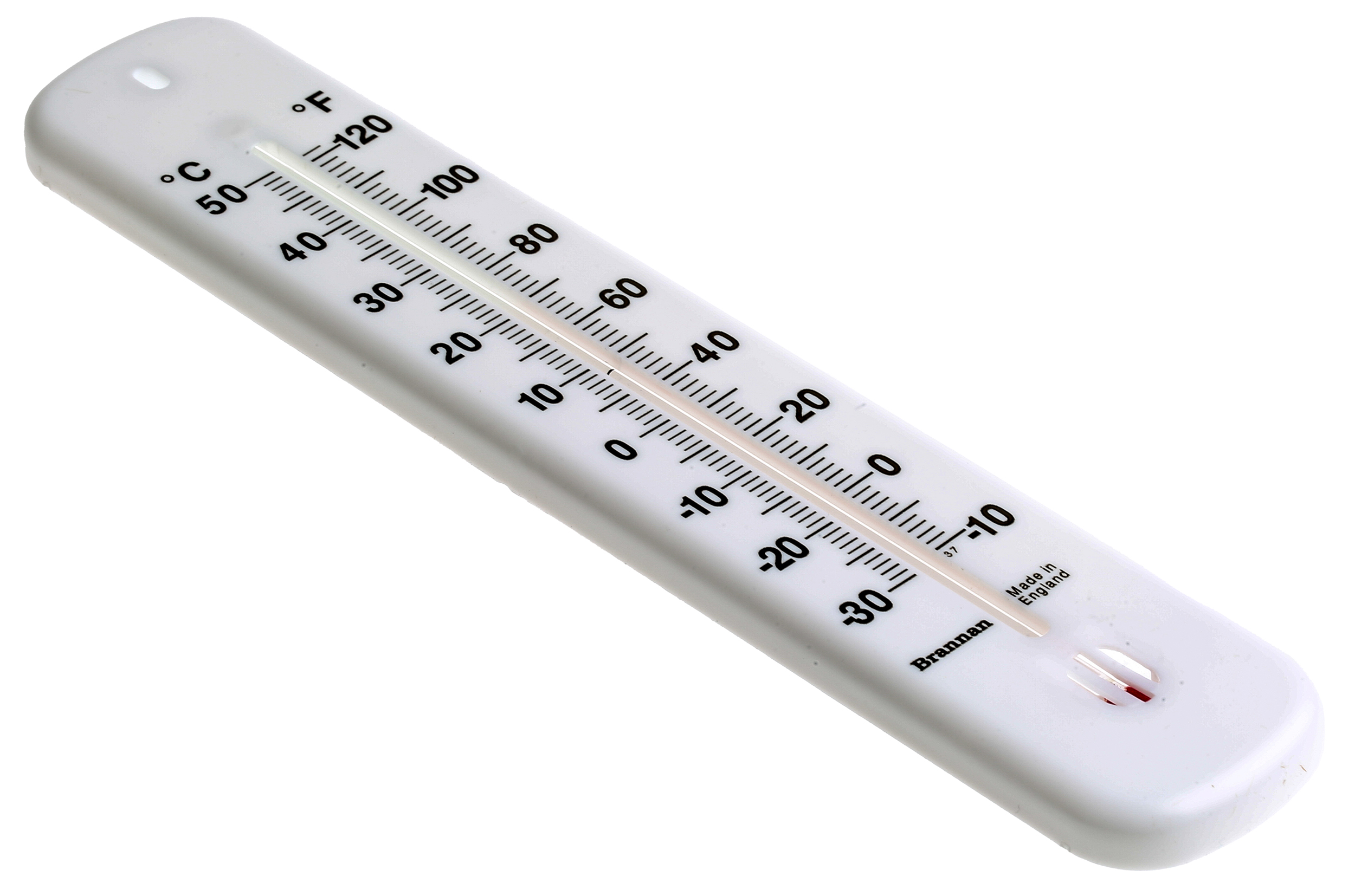 Brannan Wall Mount Glass Thermometer, +50 °C max