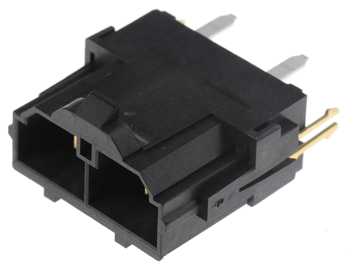Molex Mini-Fit Sr Series Straight Through Hole PCB Header, 2 Contact(s), 10 mm Pitch, 1 Row, Shrouded