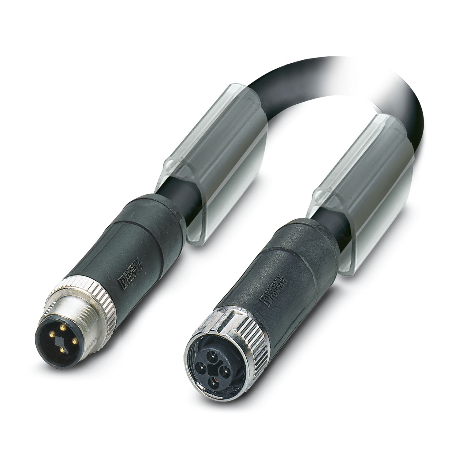 Phoenix Contact Male 4 way M12 to 4 way M12 Sensor Actuator Cable, 0.6 m