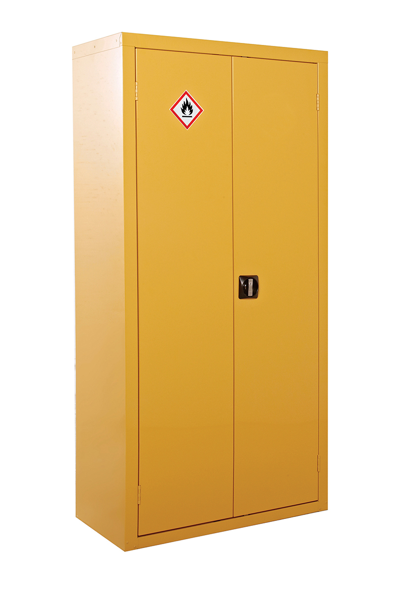 RS PRO Yellow Lockable 2 Door Hazardous Substance Cabinet, 1800mm x 900mm x 460mm