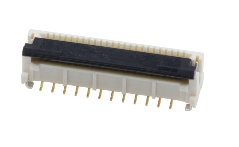 Molex, V-Flip 0.5mm Pitch 24 Way Vertical Male FPC Connector, Through Hole