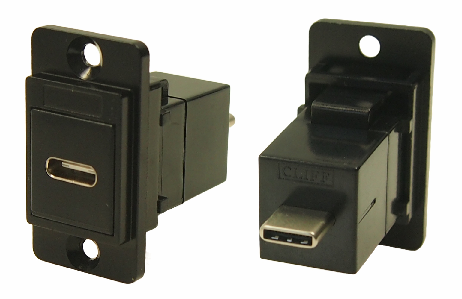 RS PRO Straight, Panel Mount, Female to Male- Dual Port Type USB-C USB Connector