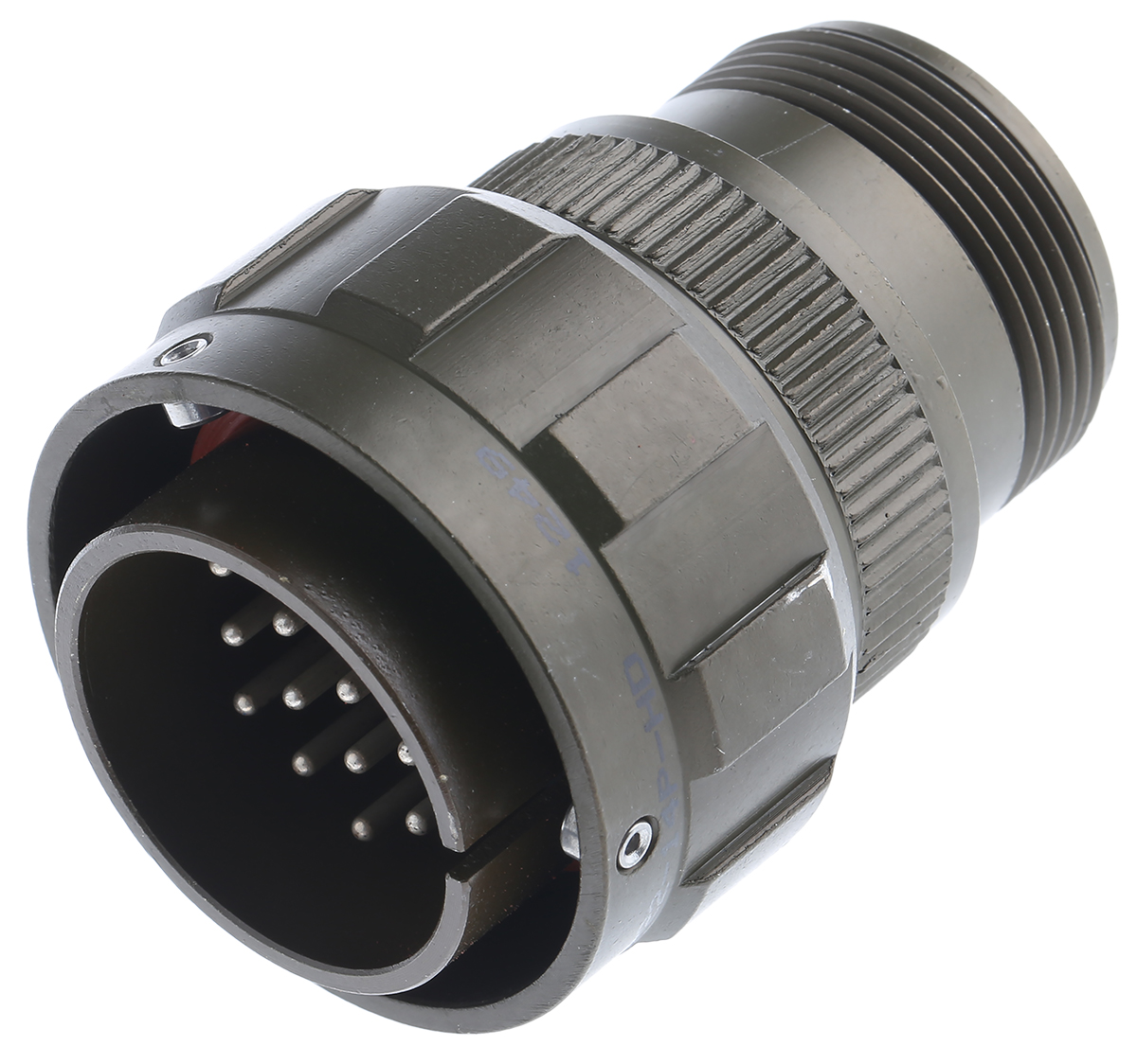 Amphenol Limited, 97B, Brass 19 Way Cable Mount MIL Spec Circular Connector Plug, Pin Contacts,Shell Size 22, Bayonet