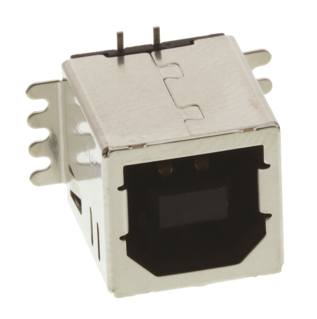 TE Connectivity Straight, SMT, Socket- Single Port Type B USB Connector