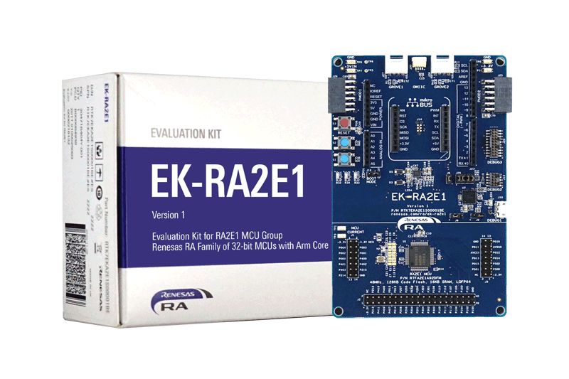 Renesas Electronics EK- RA2E1 MCU Group Evaluation Kit 32 Bit MCU Evaluation Board RTK7EKA2E1S00001BE