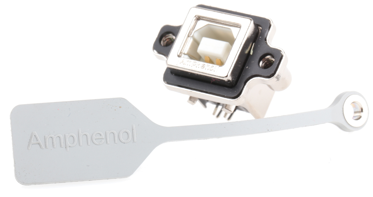 Amphenol Communications Solutions Right Angle, Through Hole, Socket- Single Port Type B USB Connector