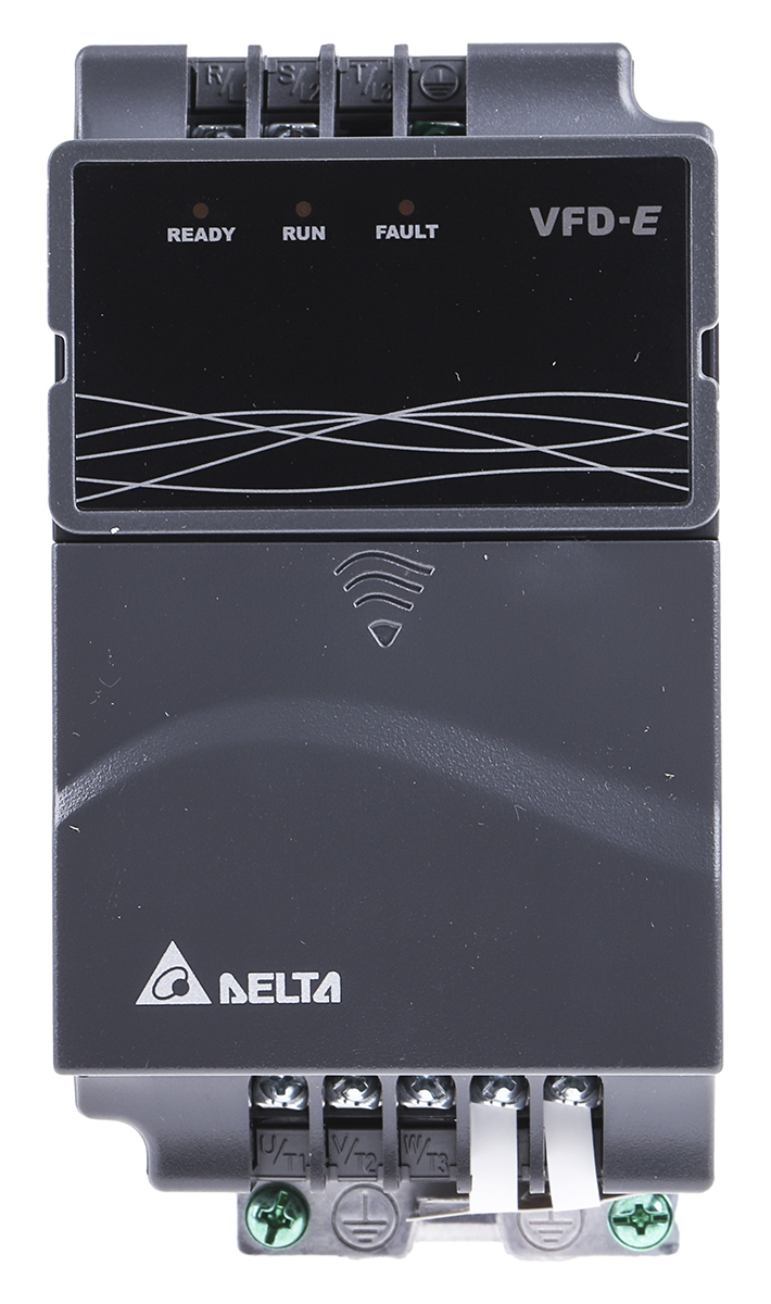 Delta Electronics Inverter Drive, 0.75 kW, 1 Phase, 230 V ac, 5.1 A, 9.7 A, VFD-E Series