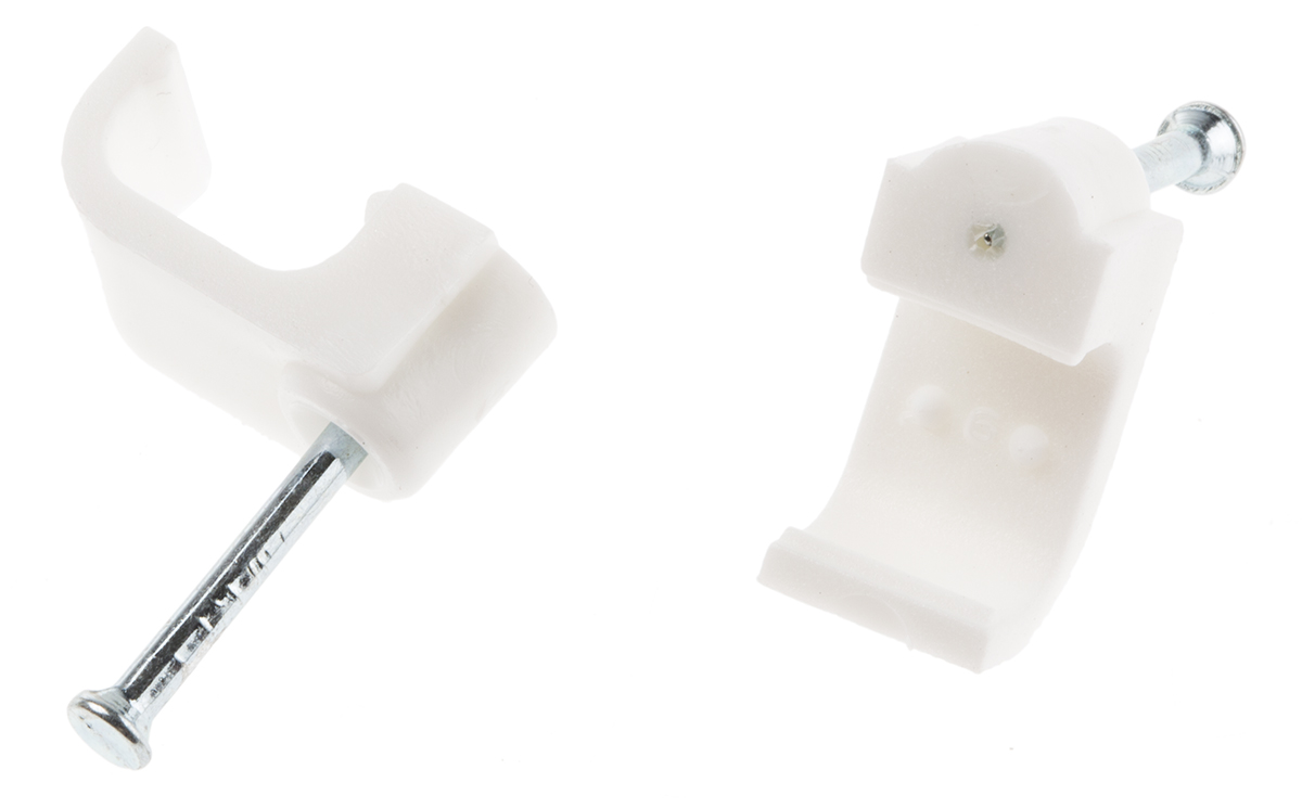 RS PRO White PE Rectangular cable clip