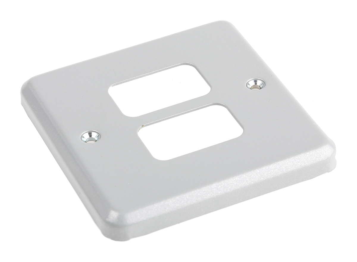 MK Electric Grey 2 Gang Light Switch Cover