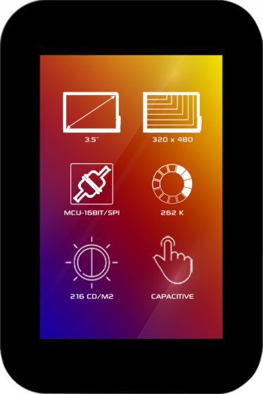 4D Systems 4DLCD-35480320-CTP-CLB-IPS TFT TFT LCD Display / Touch Screen, 3.5in, 320 x 480pixels