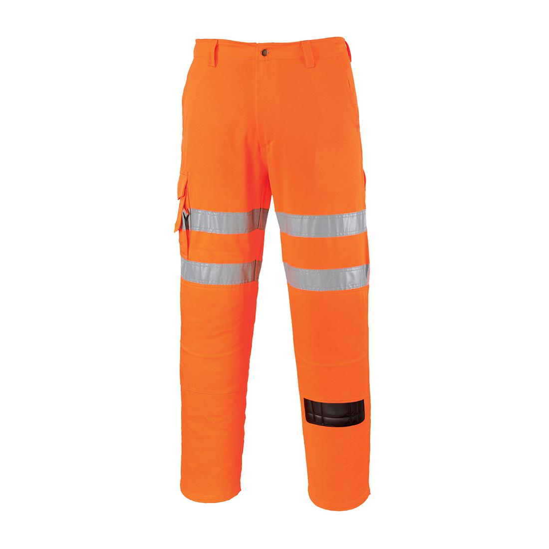 Portwest RT46 Orange Hi Vis Trouser Strain Resistant 88 cm 36 in Leg Length 33in