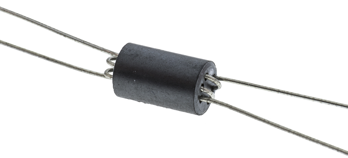 Wurth Elektronik Ferrite Bead, 6 (Dia.) x 10mm (Axial), 320Ω impedance at 25 MHz, 512Ω impedance at 100 MHz