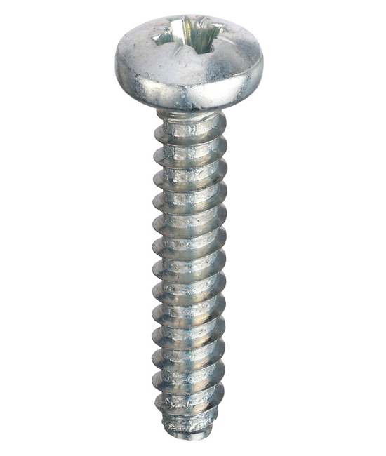 RS PRO Bright Zinc Plated Steel Pan Head Self Tapping Screw, N°2 x 8mm Long
