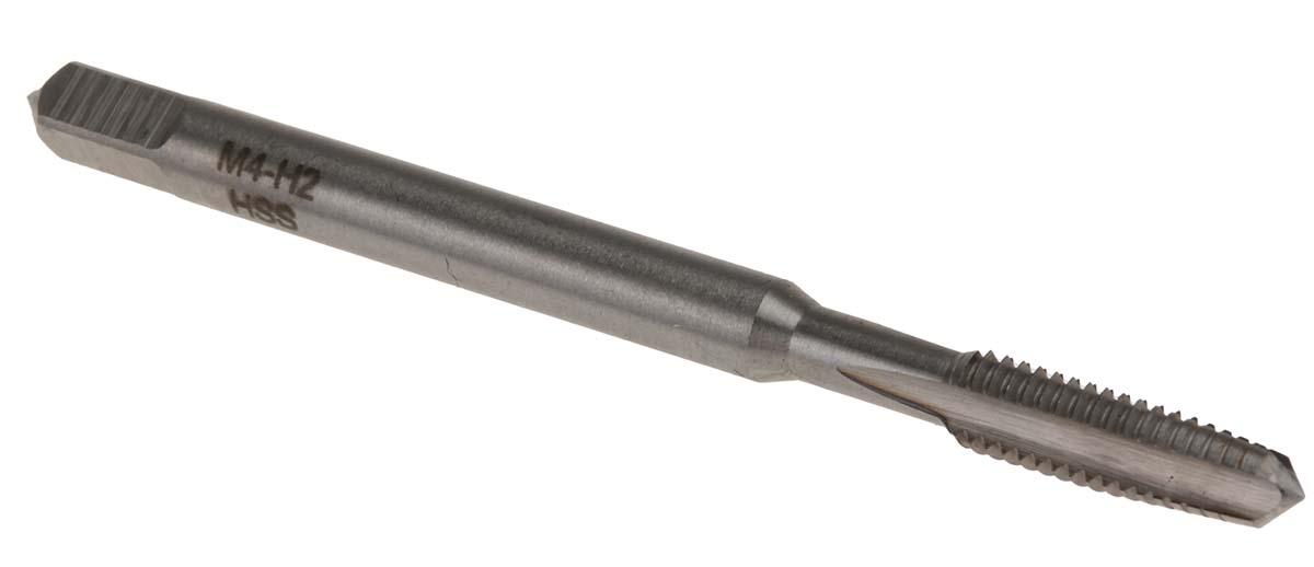RS PRO Threading Tap HSS 1-Piece 0.7mm Pitch Metric Standard Hand Tap M4 Thread