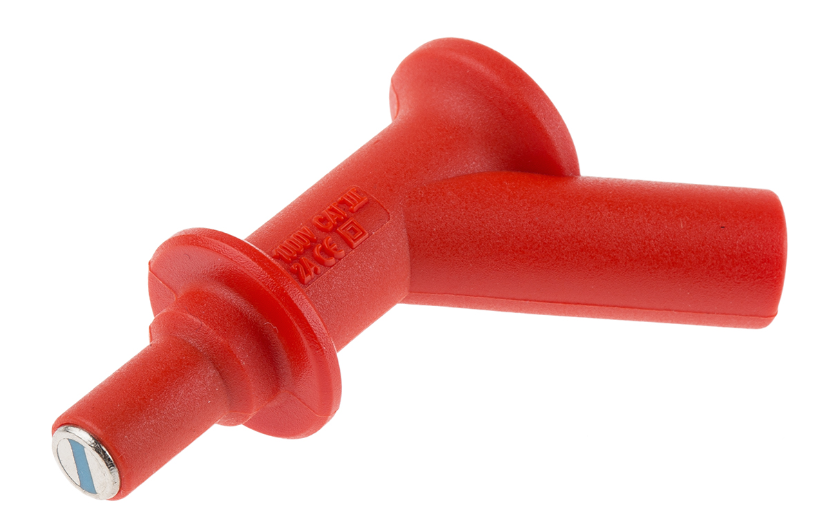 Staubli Red, Male to Female Test Connector Adapter and Nickel Plated - Socket Size: 4mm