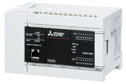 Mitsubishi Electric MELSEC iQ-F Series PLC CPU for Use with FX5 Expansion Adapter, FX5 Extension Module, Analogue