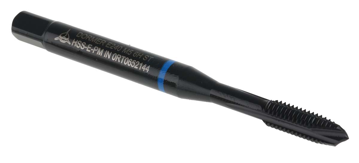 Dormer Threading Tap HSS-E-PM 1-Piece 0.8mm Pitch Metric Standard Machine Tap M5 Thread