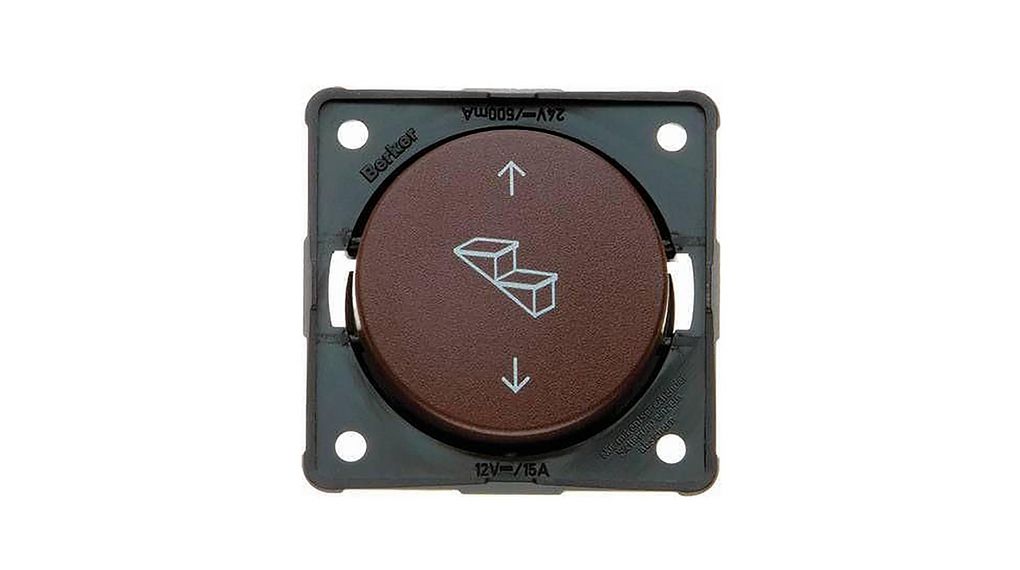 Berker Brown Push Button Light Switch, 1 Gang, INTEGRO
