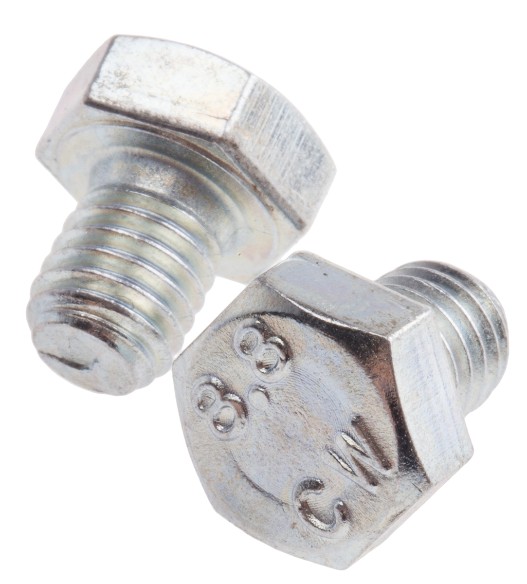 RS PRO Bright Zinc Plated Steel, Hex Bolt, M8 x 10mm
