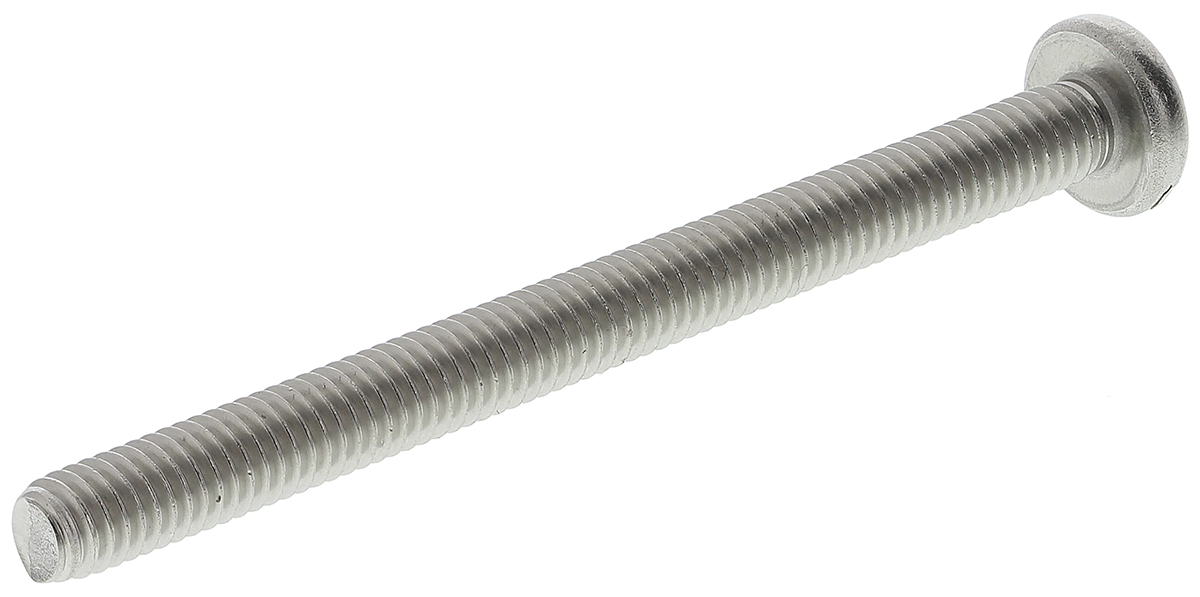 RS PRO Slot M4 Pan A2 304 Stainless Steel Machine Screws DIN 85 x 50.0mm