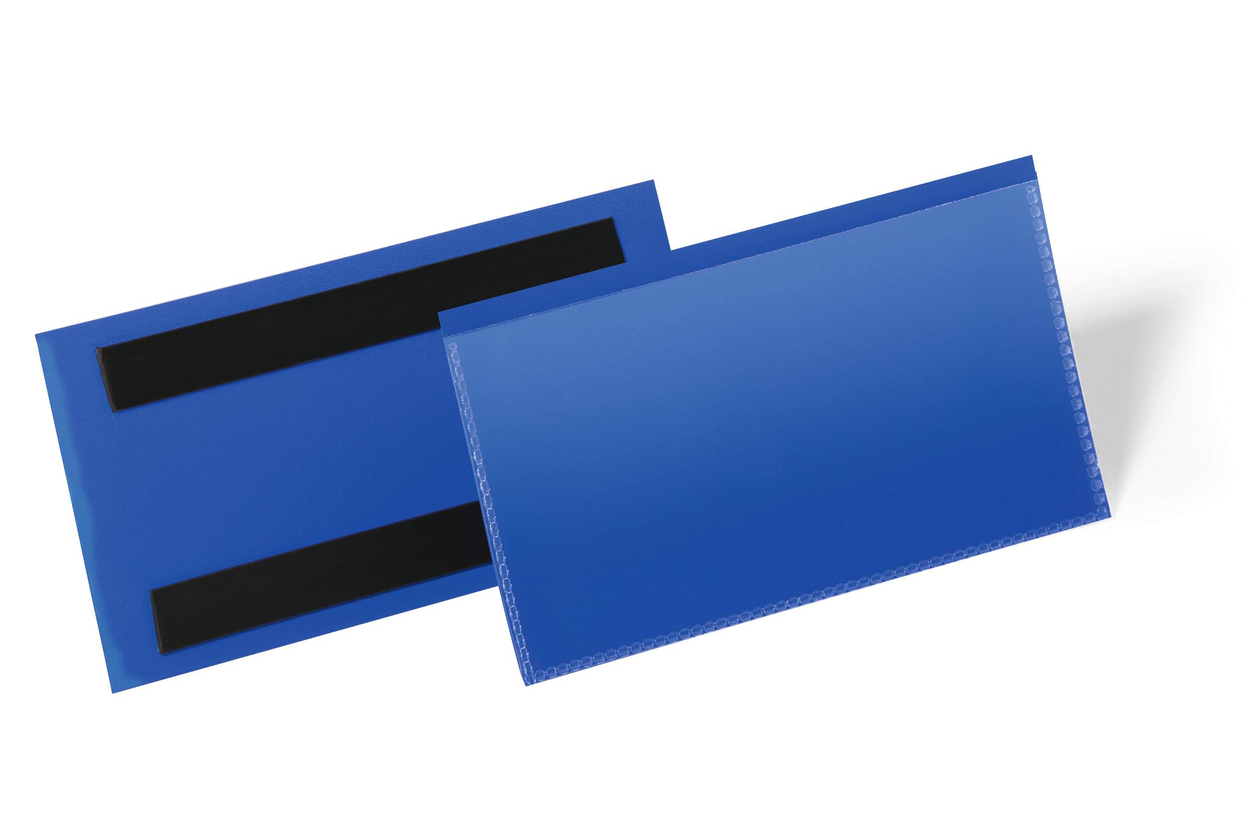 Durable Magnetic Blue 150 x 67mm Metal Logistic pockets, 83mm Height, 163mm Width