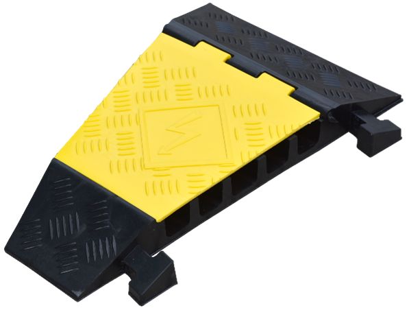 RS PRO 310mm Black/Yellow Cable Cover in Natural Rubber, 42mm Inside dia.