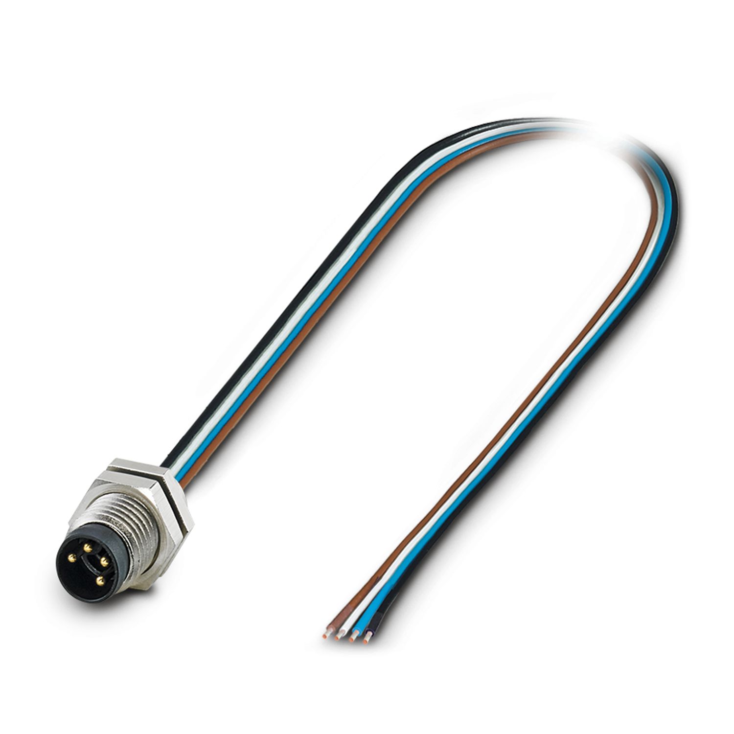 Phoenix Contact Male 4 way M8 to 4 way Free Cable End Sensor Actuator Cable, 0.5 m