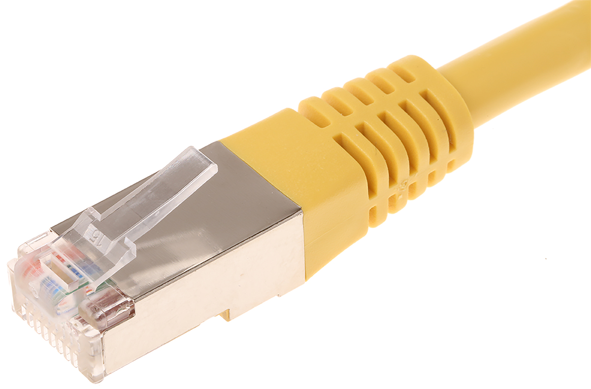 Decelect, 0.5m Cat5, Yellow RJ45 to Male RJ45 Male, F/UTP Shielded, Terminated PVC Sheath
