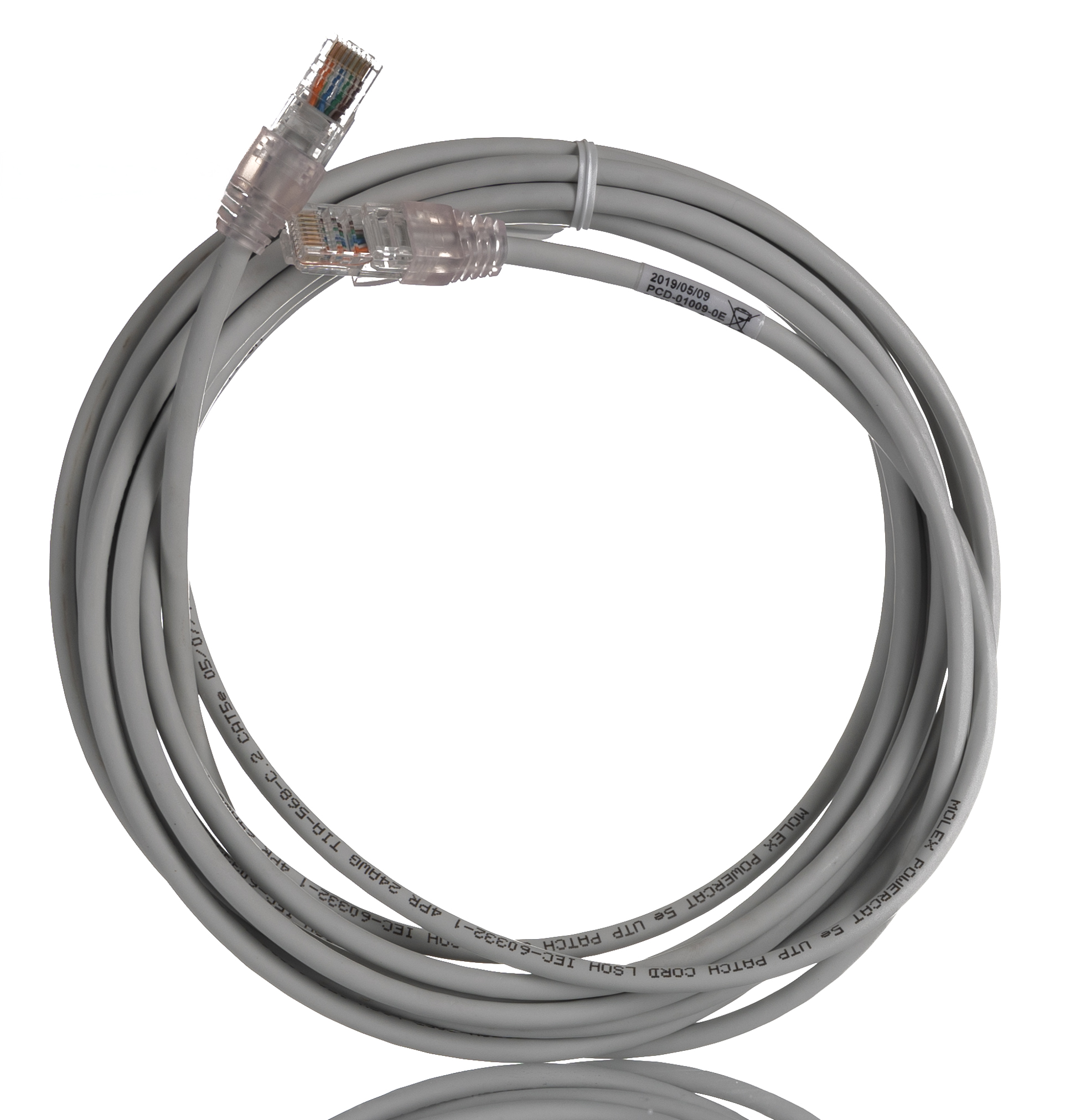 Molex Premise NetworksPowerCat 5E U/UTP, 5m Cat5e, Grey RJ45 to Male RJ45 Male, U/UTP Unshielded, Terminated PVC Sheath