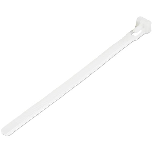 StarTech.com Cable Tie, Reuseable, 150mm x 8 mm, White Nylon, Pk-100