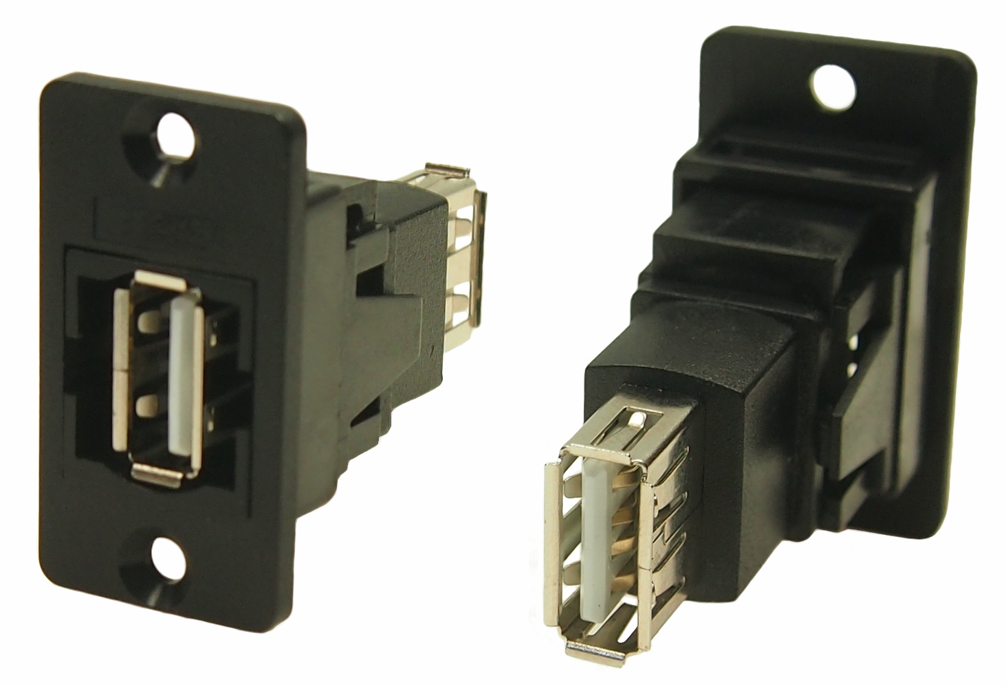 RS PRO Straight, Panel Mount, Socket to Socket- Dual Port Type A to A 2.0 USB Connector