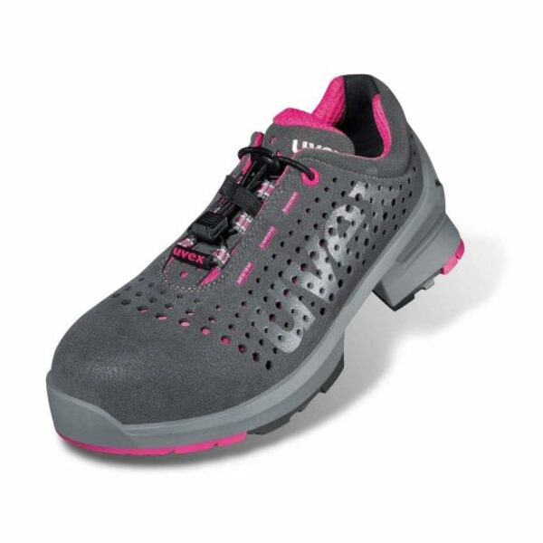 uvex 1 ladies Women's Grey, Pink Composite Toe Capped Safety Trainers, UK 6, EU 39