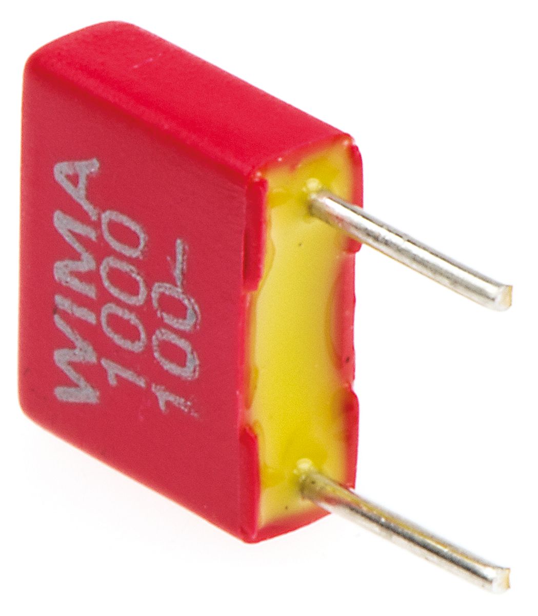 WIMA FKS2 Polyester Film Capacitor, 63 V ac, 100 V dc, ±20%, 1nF, Through Hole
