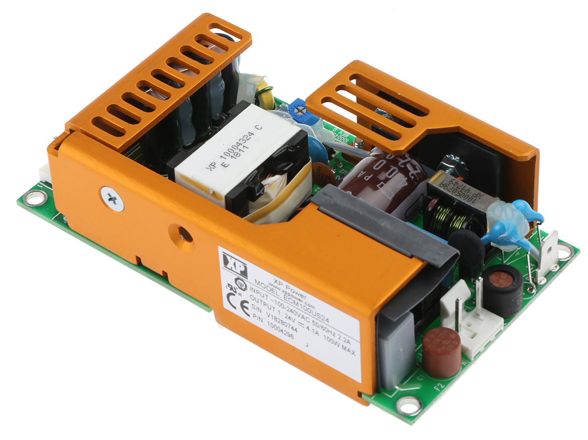 XP Power Switching Power Supply, ECM100US24, 24V dc, 4.1A, 100W, 1 Output, 120 → 370 V dc, 90 → 264 V ac