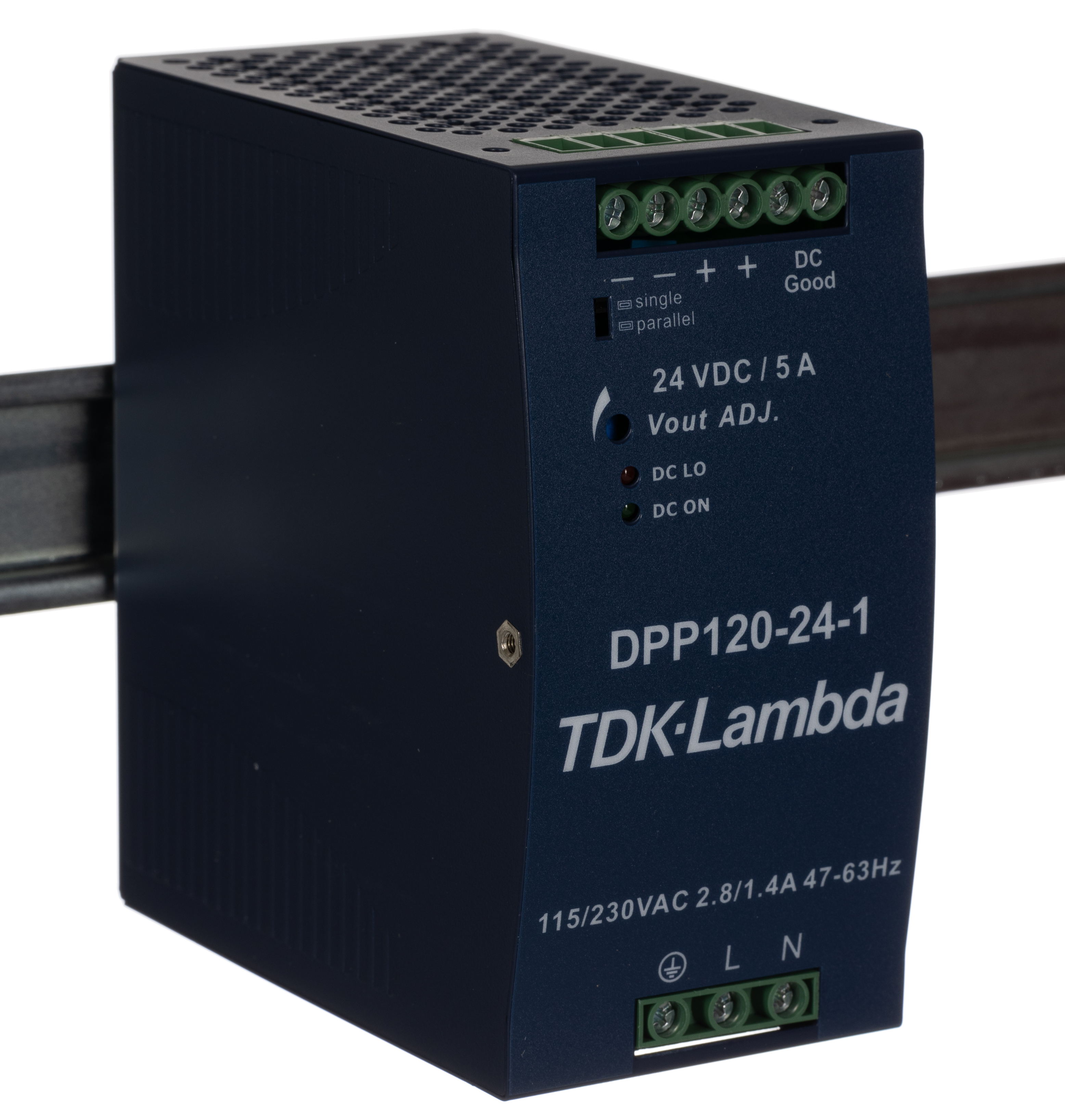 TDK-Lambda DPP120 Switched Mode DIN Rail Power Supply, 93 → 132 V ac, 180 → 264 V ac / 210 → 370V