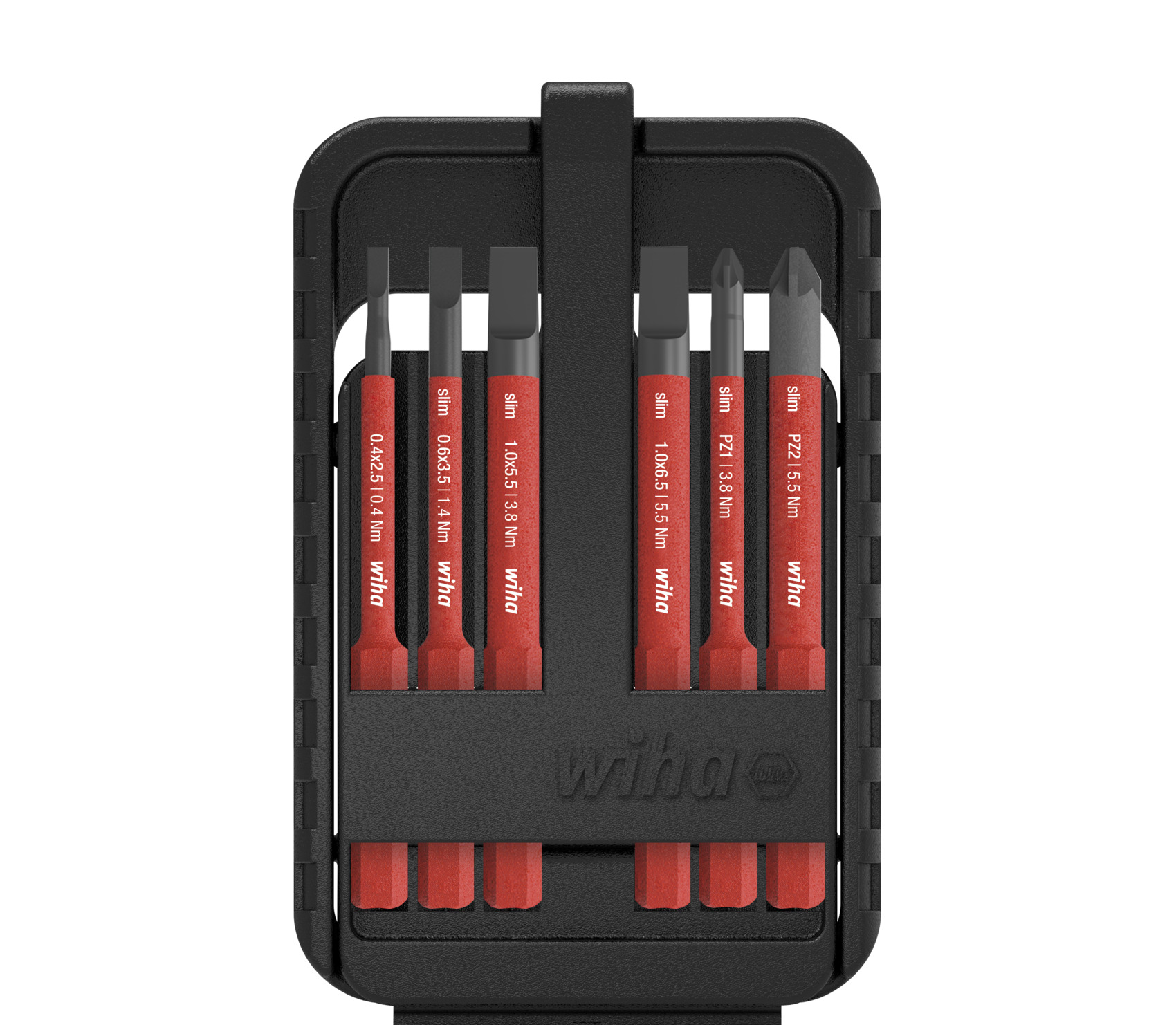 Wiha Electric Bit Set 6 Pieces, Pozidriv, Slotted