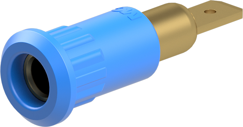 Staubli Blue Socket Test Socket, Tab Termination, 25A, 30V ac, Gold Plating