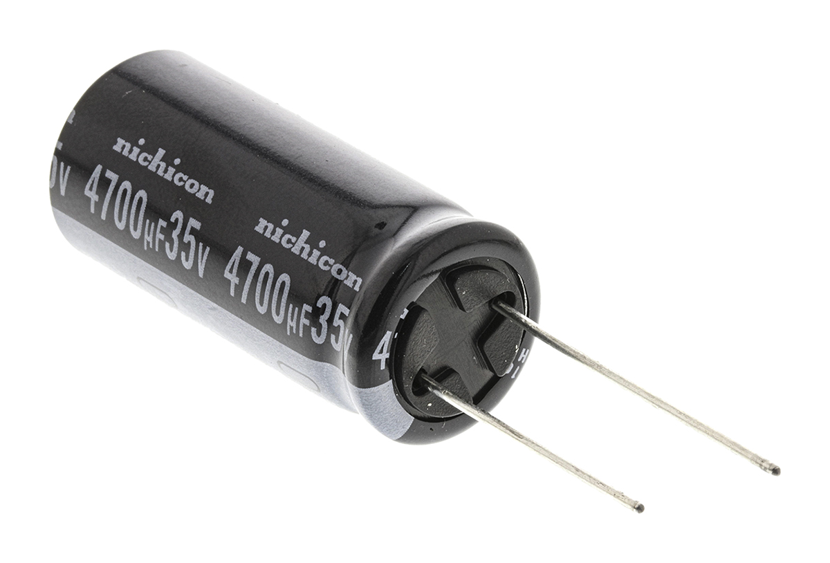 Nichicon 4700μF Aluminium Electrolytic Capacitor 35V dc, Radial, Through Hole - UVY1V472MHD