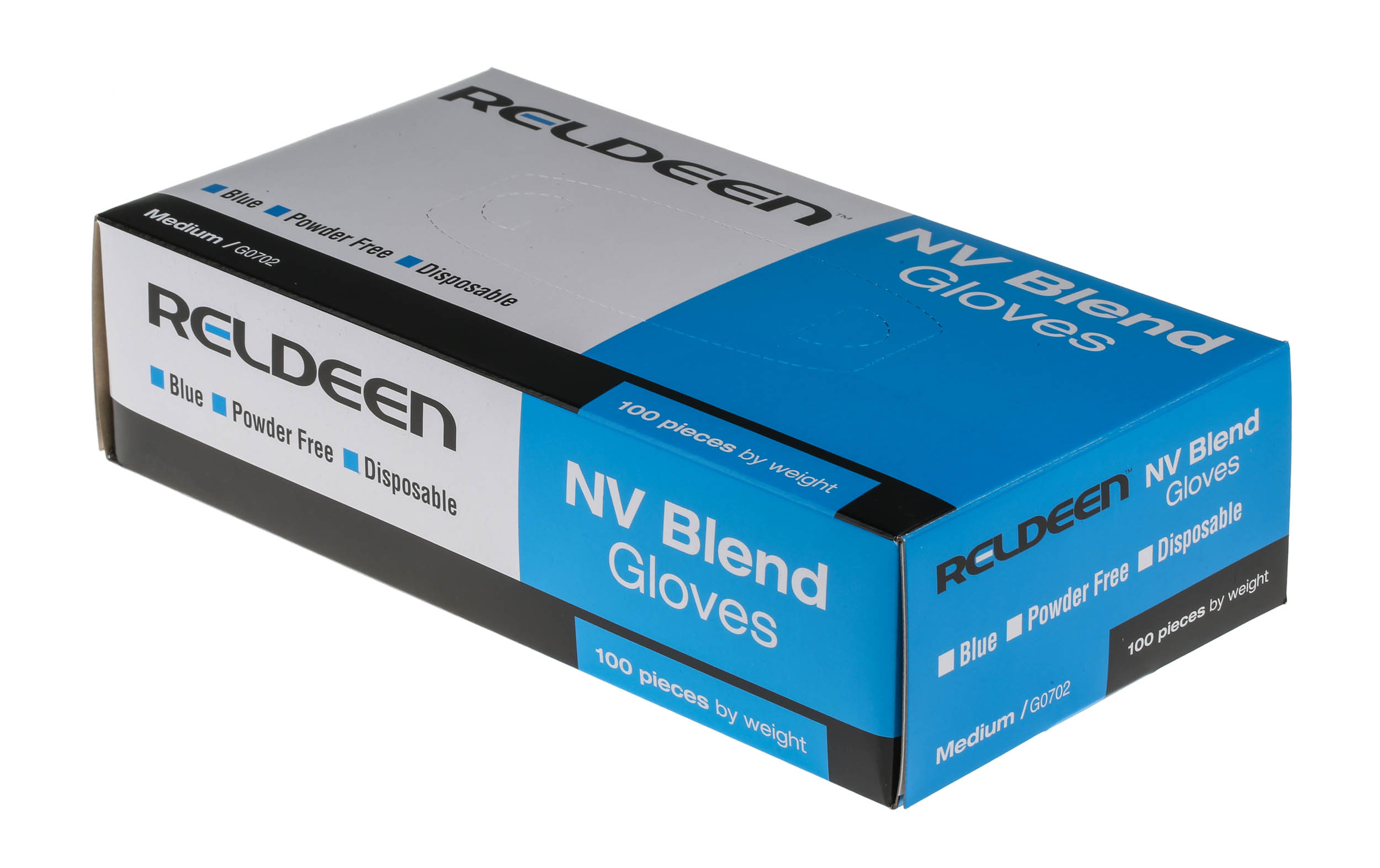 Reldeen Blue Powder-Free Vinyl Disposable Gloves, Size 7, Small, 100 per Pack