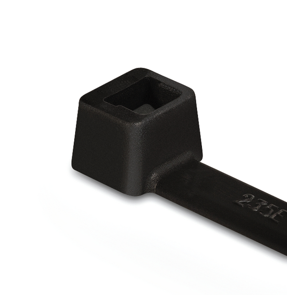 HellermannTyton Cable Tie, Inside Serrated, 198mm x 3.5 mm, Black Polyamide 6.6 (PA66), Pk-100