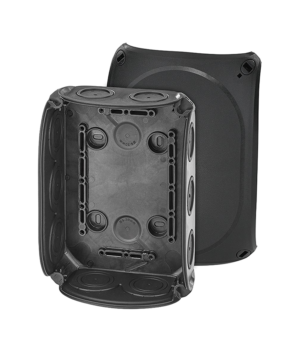 HENSEL DK Series Black Polypropylene Terminal Box, IP66, 0 Terminals, 77 x 180 x 130mm